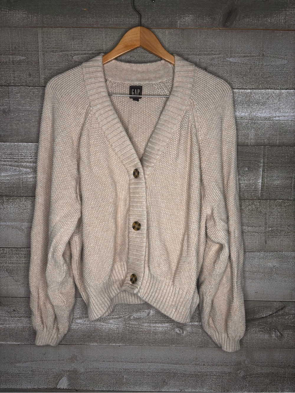 GAP Cream 100% cotton chunky Button-Front Knit Cardigan